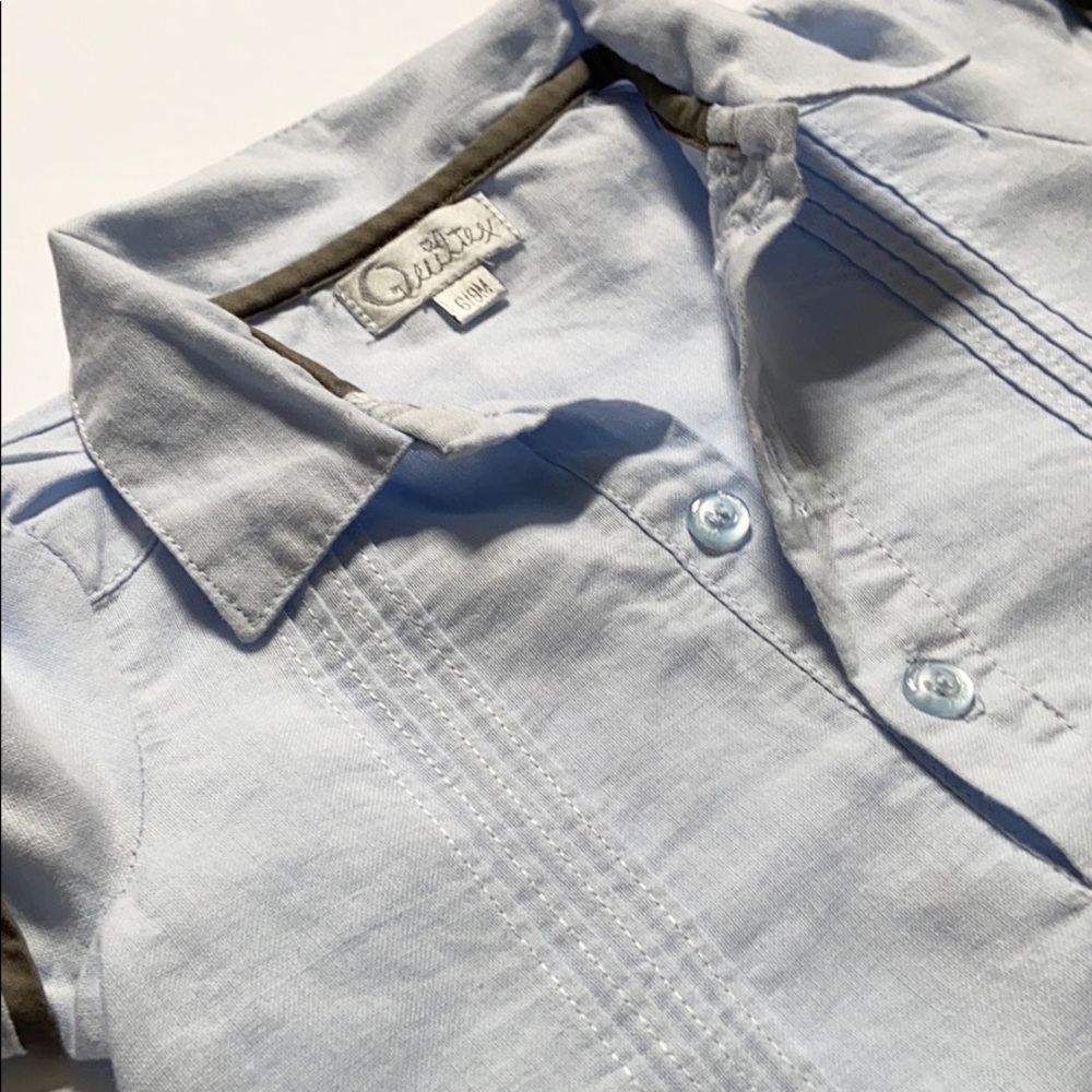 Quiltex Infant Romper Chambray Blue One-Piece - Picture 6 of 7